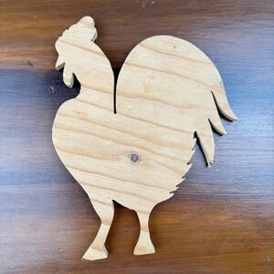 Rustic Wooden Rooster Wall Decor Farmhouse‎ Country Kitchen Silhouette Craft